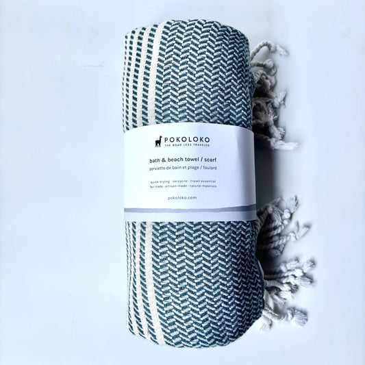 Navy Hasir Turkish Towel