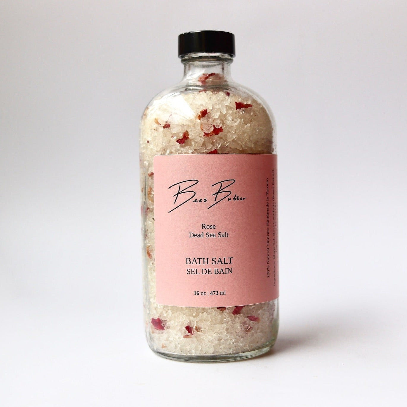 bath salts with rose petals