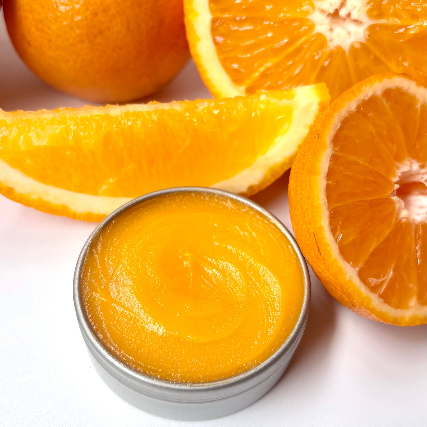 creamy golden texture of tangerine hand salve