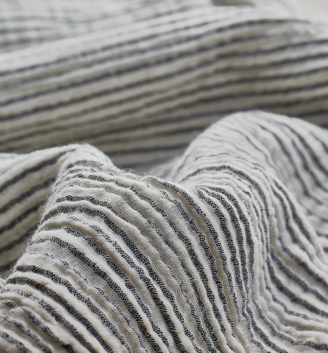 Pokoloko - Striped Crinkle Cotton Strappy Dress