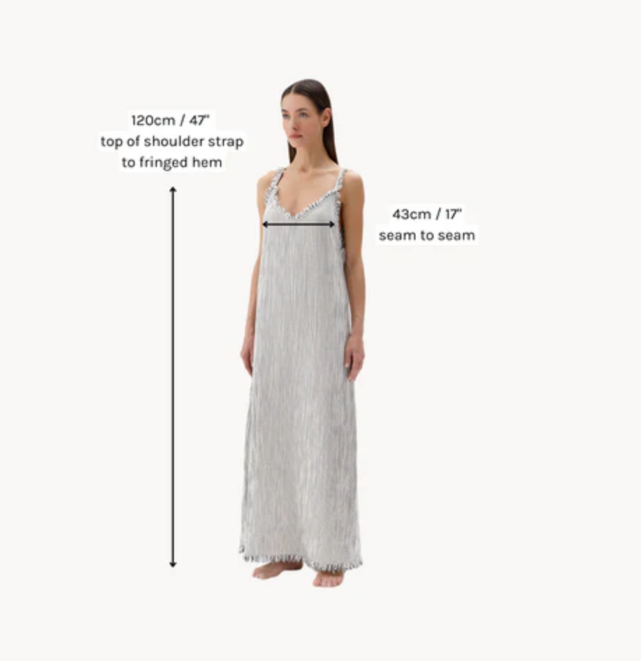 Pokoloko - Striped Crinkle Cotton Strappy Dress